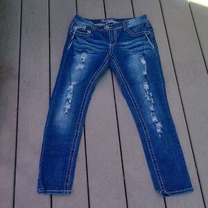 Amethyst Jeans Blue Skinny Distressed Denim